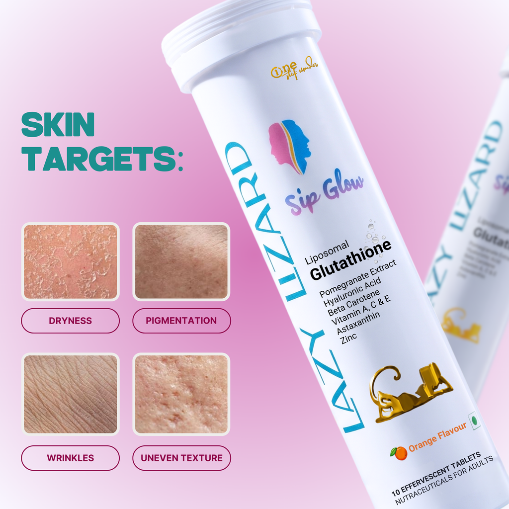 Lazy Lizard Sip Glow Liposomal Glutathione Effervescent Tablets