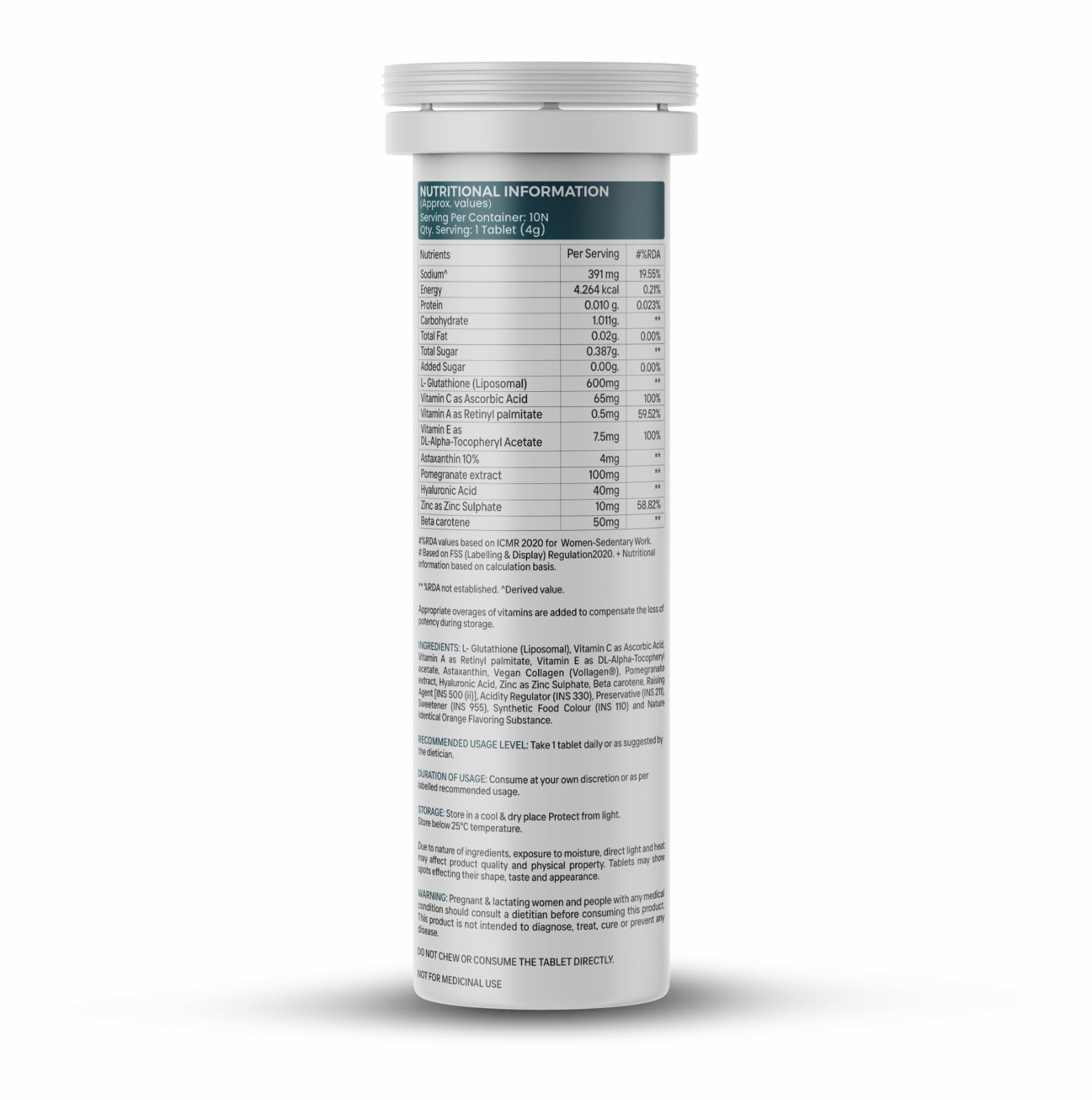 Lazy Lizard Sip Glow Liposomal Glutathione Tablets