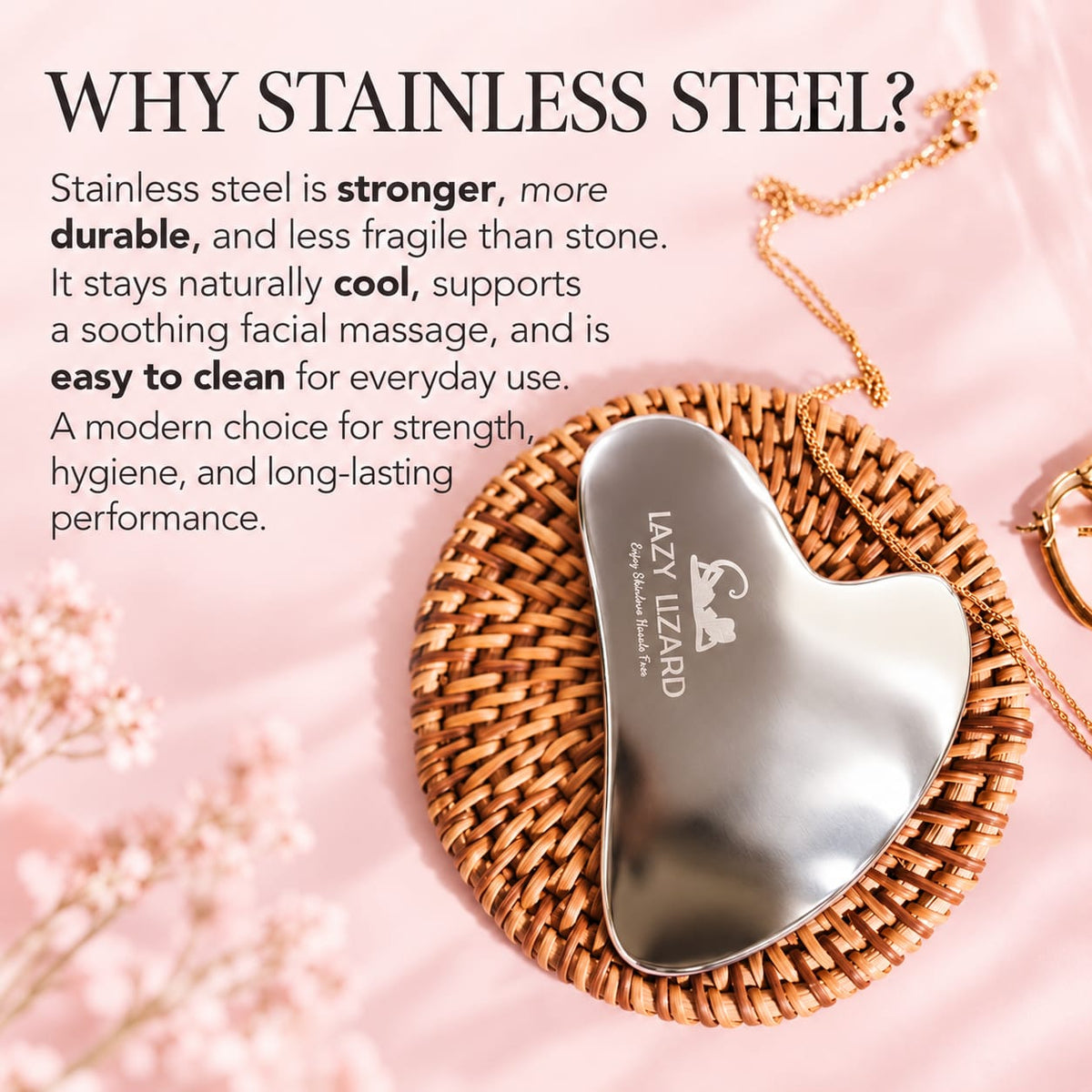 Stainless Steel Gua Sha Facial Sculpting Tool - LazyLizard-skincare