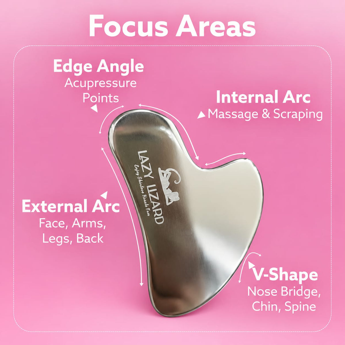 Stainless Steel Gua Sha Facial Sculpting Tool - LazyLizard-skincare